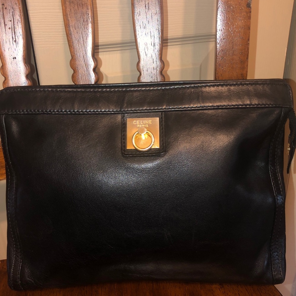 Celine leather clutch